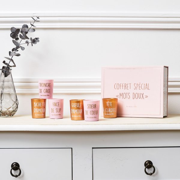 coffret bougie mots doux